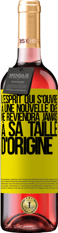 29,95 € | Vin rosé Édition ROSÉ L'esprit qui s'ouvre à une nouvelle idée ne reviendra jamais à sa taille d'origine Étiquette Jaune. Étiquette personnalisable Vin jeune Récolte 2025 Tempranillo