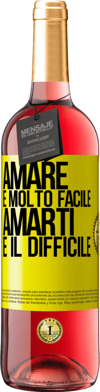 29,95 € Spedizione Gratuita | Vino rosato Edizione ROSÉ Amare è molto facile, amarti è il difficile Etichetta Gialla. Etichetta personalizzabile Vino giovane Raccogliere 2025 Tempranillo