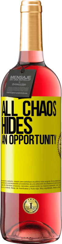 29,95 € | Rosé Wine ROSÉ Edition All chaos hides an opportunity Yellow Label. Customizable label Young wine Harvest 2024 Tempranillo