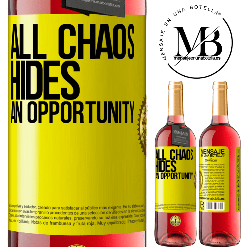 29,95 € Free Shipping | Rosé Wine ROSÉ Edition All chaos hides an opportunity Yellow Label. Customizable label Young wine Harvest 2021 Tempranillo