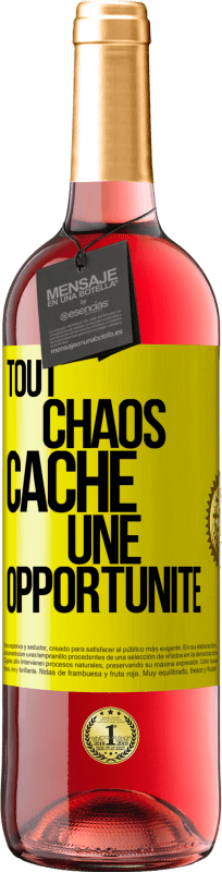 29,95 € | Vin rosé Édition ROSÉ Tout chaos cache une opportunité Étiquette Jaune. Étiquette personnalisable Vin jeune Récolte 2023 Tempranillo