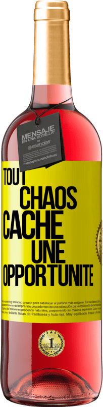 29,95 € | Vin rosé Édition ROSÉ Tout chaos cache une opportunité Étiquette Jaune. Étiquette personnalisable Vin jeune Récolte 2024 Tempranillo