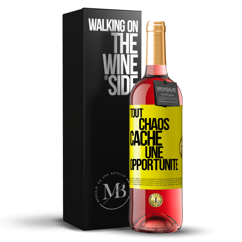 29,95 € Envoi gratuit | Vin rosé Édition ROSÉ Tout chaos cache une opportunité Étiquette Jaune. Étiquette personnalisable Vin jeune Récolte 2024 Tempranillo