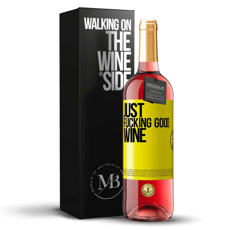 29,95 € Бесплатная доставка | Розовое вино Издание ROSÉ Just fucking good wine Желтая этикетка. Настраиваемая этикетка Молодое вино Урожай 2023 Tempranillo