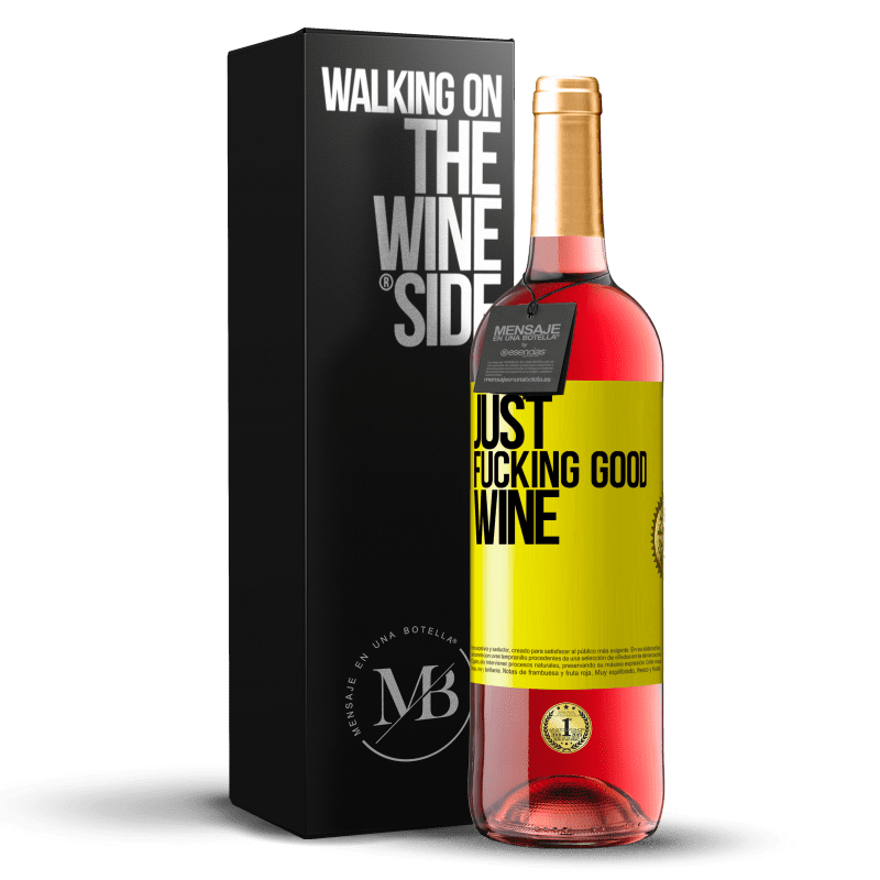 29,95 € Spedizione Gratuita | Vino rosato Edizione ROSÉ Just fucking good wine Etichetta Gialla. Etichetta personalizzabile Vino giovane Raccogliere 2023 Tempranillo