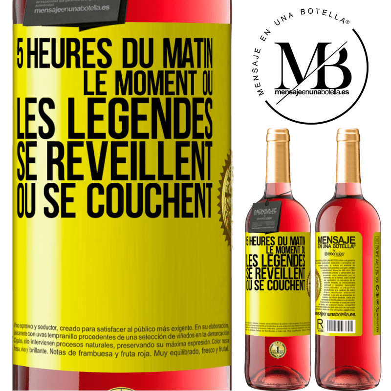 29,95 € Envoi gratuit | Vin rosé Édition ROSÉ 5 heures du matin. Le moment où les légendes se réveillent ou se couchent Étiquette Jaune. Étiquette personnalisable Vin jeune Récolte 2024 Tempranillo