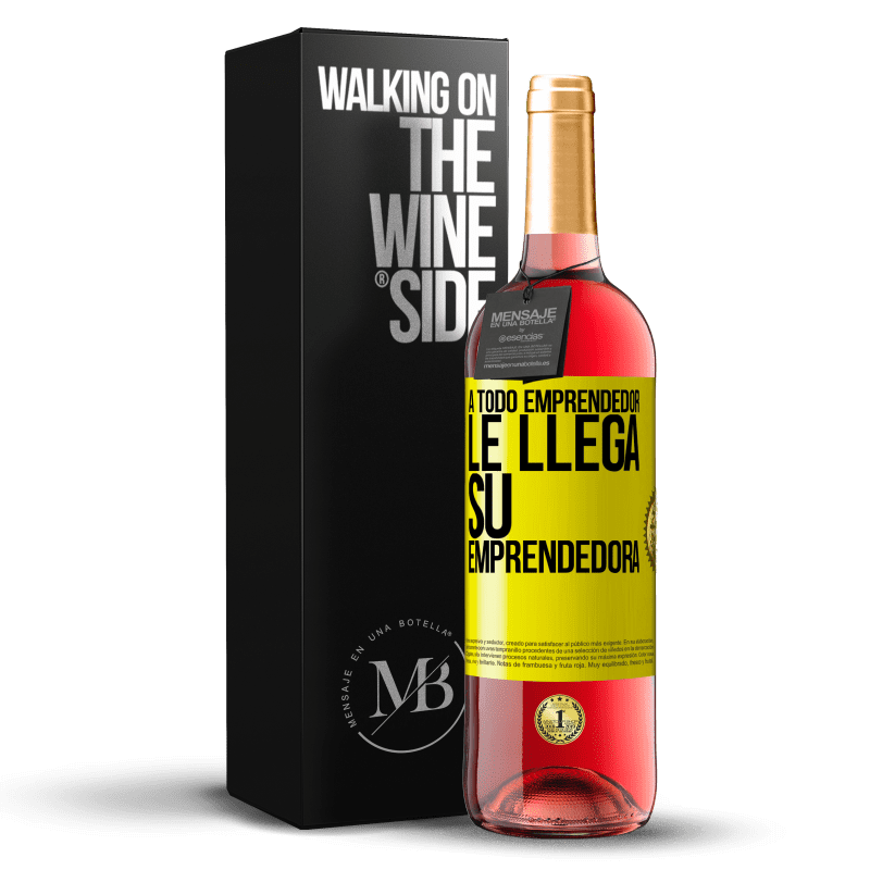 29,95 € Envío gratis | Vino Rosado Edición ROSÉ A todo emprendedor le llega su emprendedora Etiqueta Amarilla. Etiqueta personalizable Vino joven Cosecha 2025 Tempranillo