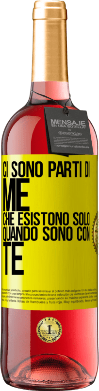 29,95 € | Vino rosato Edizione ROSÉ Ci sono parti di me che esistono solo quando sono con te Etichetta Gialla. Etichetta personalizzabile Vino giovane Raccogliere 2024 Tempranillo