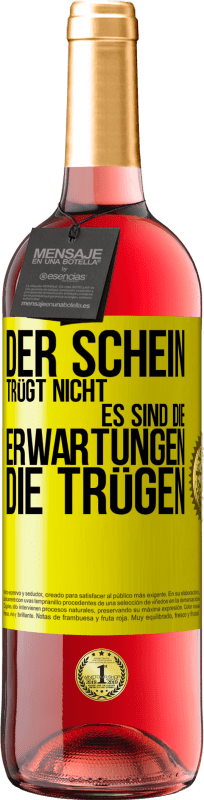 29,95 € | Roséwein ROSÉ Ausgabe Der Schein trügt nicht. Es sind die Erwartungen, die trügen. Gelbes Etikett. Anpassbares Etikett Junger Wein Ernte 2024 Tempranillo