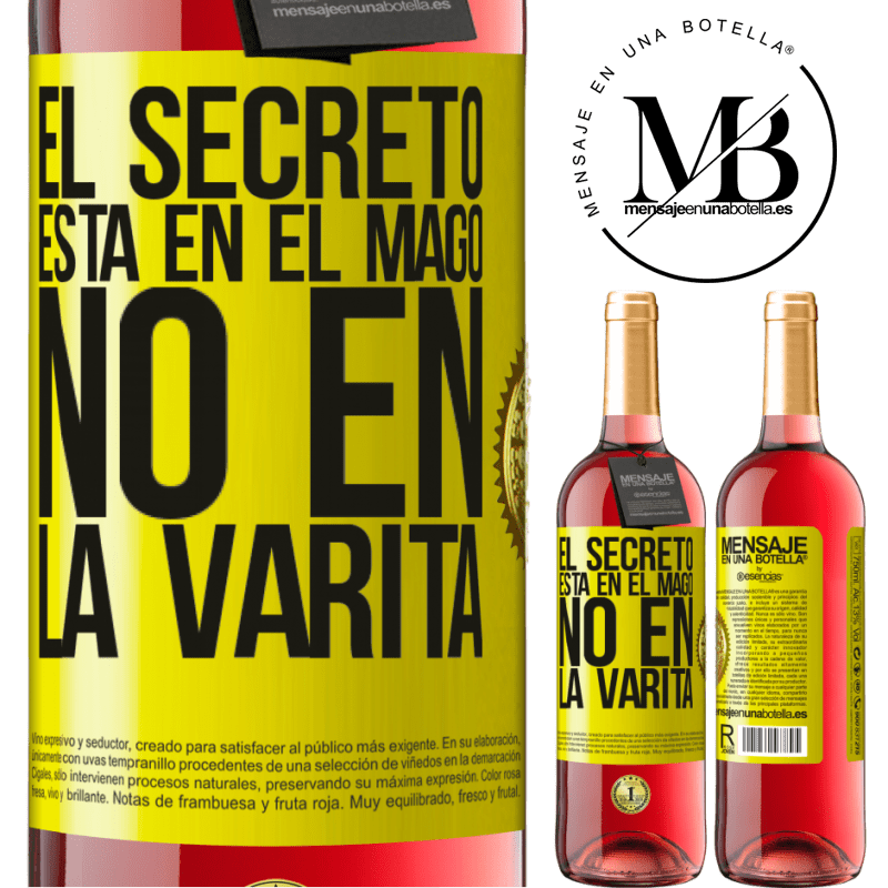 29,95 € Envío gratis | Vino Rosado Edición ROSÉ El secreto está en el mago, no en la varita Etiqueta Amarilla. Etiqueta personalizable Vino joven Cosecha 2025 Tempranillo