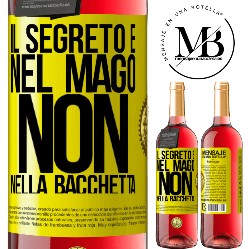 29,95 € Spedizione Gratuita | Vino rosato Edizione ROSÉ Il segreto è nel mago, non nella bacchetta Etichetta Gialla. Etichetta personalizzabile Vino giovane Raccogliere 2024 Tempranillo