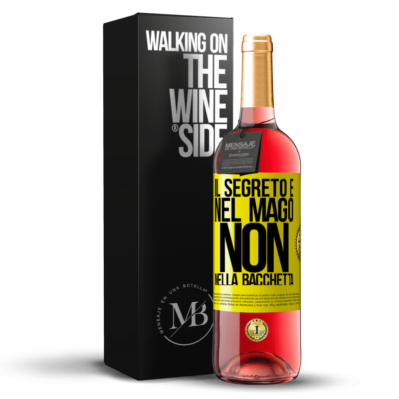29,95 € Spedizione Gratuita | Vino rosato Edizione ROSÉ Il segreto è nel mago, non nella bacchetta Etichetta Gialla. Etichetta personalizzabile Vino giovane Raccogliere 2025 Tempranillo