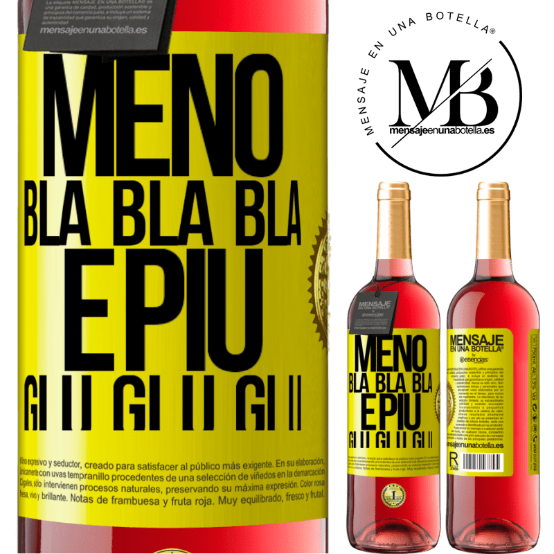 29,95 € Spedizione Gratuita | Vino rosato Edizione ROSÉ Meno Bla Bla Bla e più Glu Glu Glu Etichetta Gialla. Etichetta personalizzabile Vino giovane Raccogliere 2024 Tempranillo