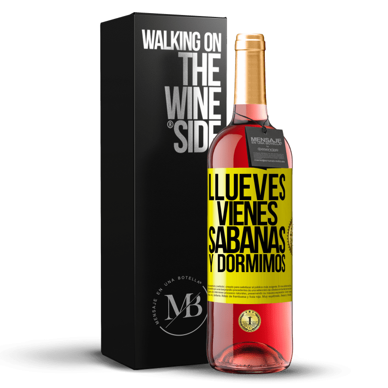 29,95 € Envío gratis | Vino Rosado Edición ROSÉ Llueves, vienes, sábanas y dormimos Etiqueta Amarilla. Etiqueta personalizable Vino joven Cosecha 2024 Tempranillo