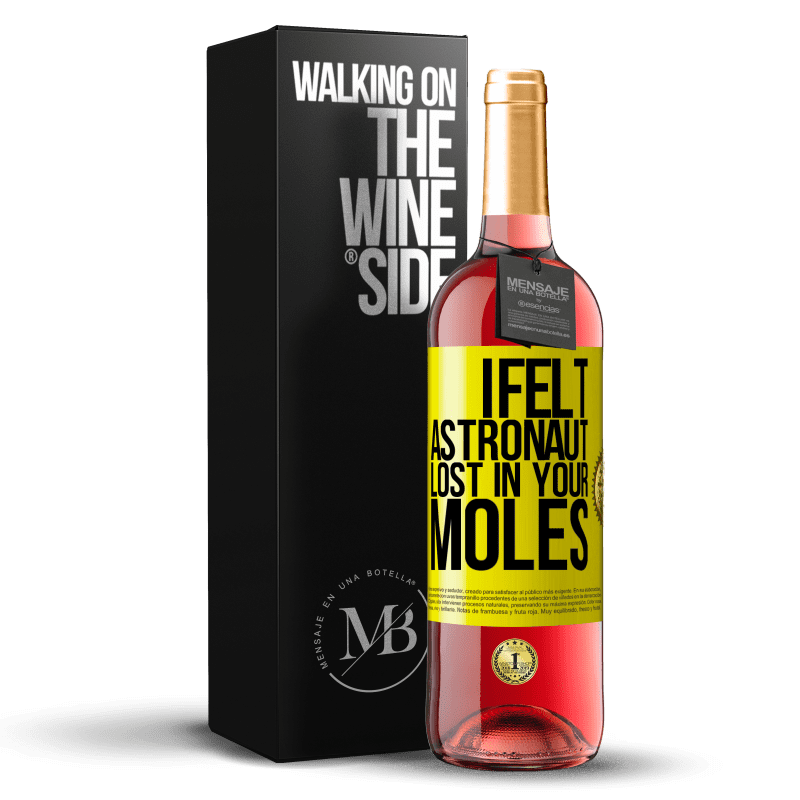 29,95 € Free Shipping | Rosé Wine ROSÉ Edition I felt astronaut, lost in your moles Yellow Label. Customizable label Young wine Harvest 2022 Tempranillo