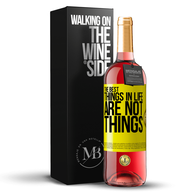 29,95 € Free Shipping | Rosé Wine ROSÉ Edition The best things in life are not things Yellow Label. Customizable label Young wine Harvest 2024 Tempranillo