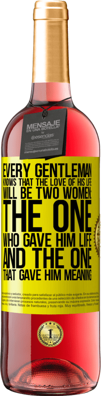 29,95 € | Rosé Wine ROSÉ Edition Every gentleman knows that the love of his life will be two women: the one who gave him life and the one that gave him Yellow Label. Customizable label Young wine Harvest 2024 Tempranillo