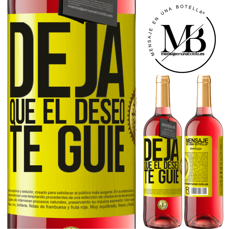 29,95 € Envío gratis | Vino Rosado Edición ROSÉ Deja que el deseo te guíe Etiqueta Amarilla. Etiqueta personalizable Vino joven Cosecha 2024 Tempranillo