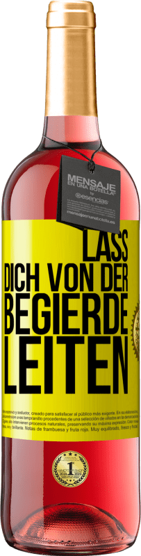 29,95 € | Roséwein ROSÉ Ausgabe Lass dich von der Begierde leiten Gelbes Etikett. Anpassbares Etikett Junger Wein Ernte 2023 Tempranillo