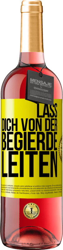 29,95 € | Roséwein ROSÉ Ausgabe Lass dich von der Begierde leiten Gelbes Etikett. Anpassbares Etikett Junger Wein Ernte 2025 Tempranillo
