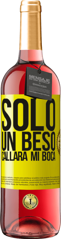 29,95 € Envío gratis | Vino Rosado Edición ROSÉ Solo un beso callará mi boca Etiqueta Amarilla. Etiqueta personalizable Vino joven Cosecha 2025 Tempranillo