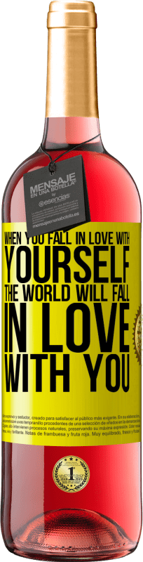 29,95 € | Rosé Wine ROSÉ Edition When you fall in love with yourself, the world will fall in love with you Yellow Label. Customizable label Young wine Harvest 2023 Tempranillo