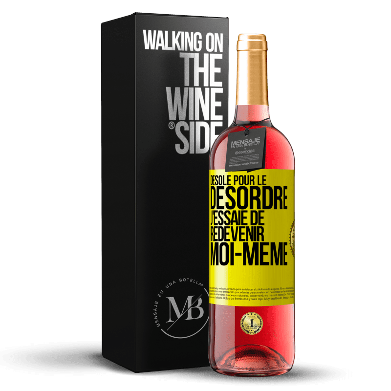 29,95 € Envoi gratuit | Vin rosé Édition ROSÉ Désolé pour le désordre j'essaie de redevenir moi-même Étiquette Jaune. Étiquette personnalisable Vin jeune Récolte 2024 Tempranillo