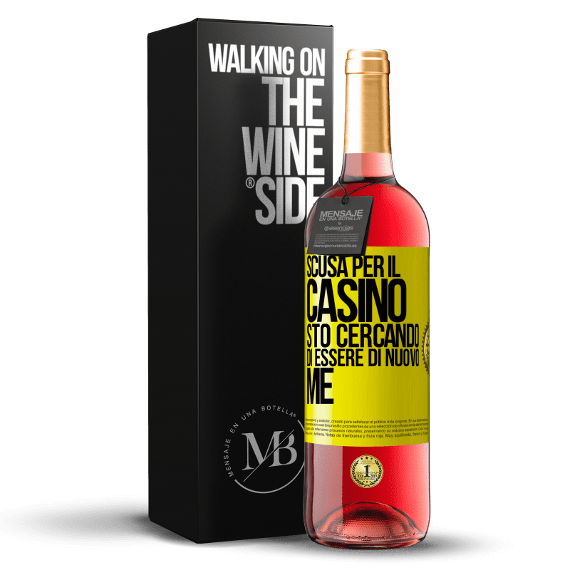 29,95 € Spedizione Gratuita | Vino rosato Edizione ROSÉ Scusa per il casino, sto cercando di essere di nuovo me Etichetta Gialla. Etichetta personalizzabile Vino giovane Raccogliere 2024 Tempranillo