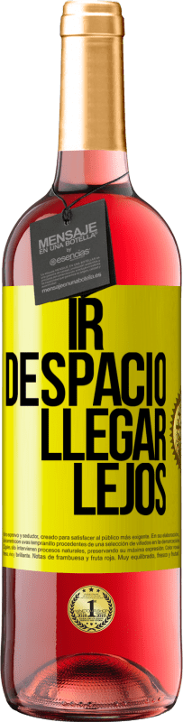 29,95 € Envío gratis | Vino Rosado Edición ROSÉ Ir despacio. Llegar lejos Etiqueta Amarilla. Etiqueta personalizable Vino joven Cosecha 2025 Tempranillo