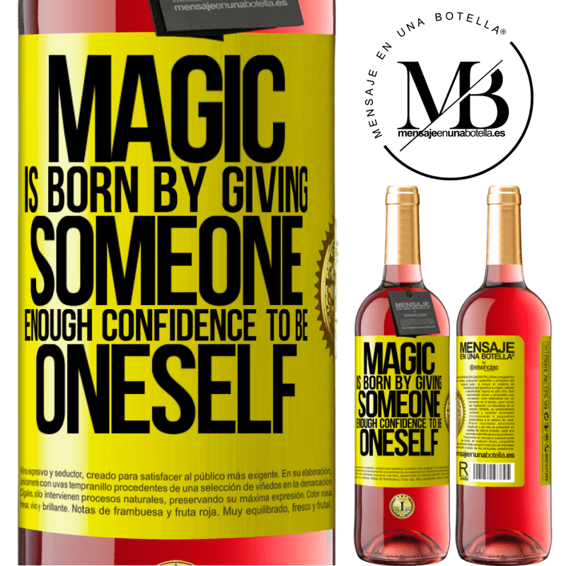 29,95 € Free Shipping | Rosé Wine ROSÉ Edition Magic is born by giving someone enough confidence to be oneself Yellow Label. Customizable label Young wine Harvest 2021 Tempranillo