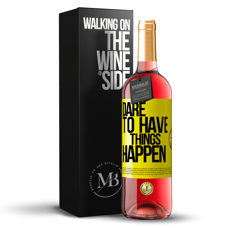 29,95 € Envio grátis | Vinho rosé Edição ROSÉ Dare to have things happen Etiqueta Amarela. Etiqueta personalizável Vinho jovem Colheita 2024 Tempranillo