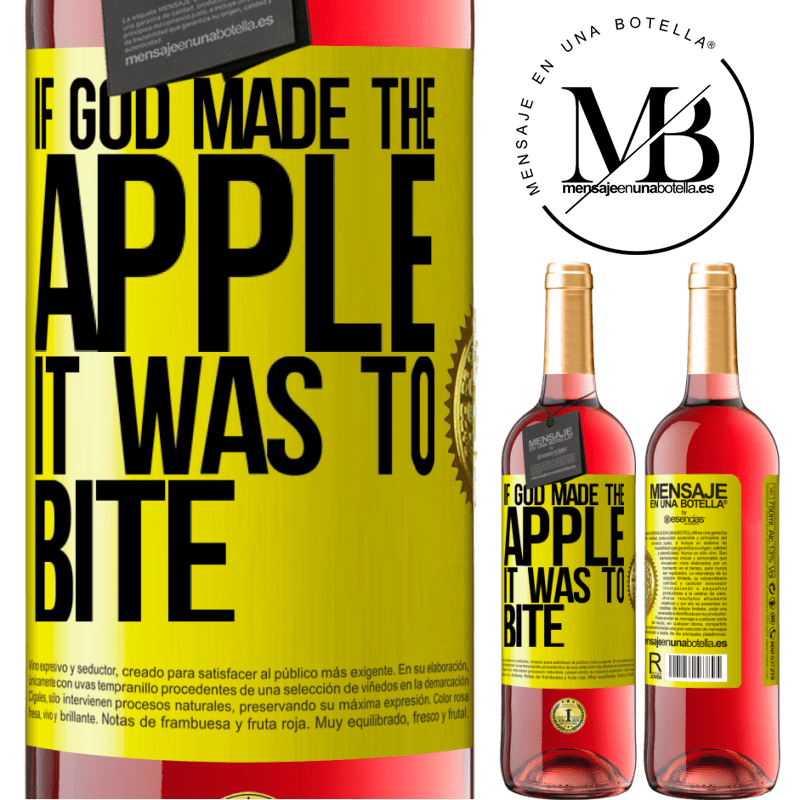 24,95 € Free Shipping | Rosé Wine ROSÉ Edition If God made the apple it was to bite Yellow Label. Customizable label Young wine Harvest 2021 Tempranillo
