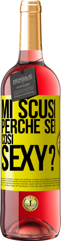 29,95 € Spedizione Gratuita | Vino rosato Edizione ROSÉ Mi scusi, perché sei così sexy? Etichetta Gialla. Etichetta personalizzabile Vino giovane Raccogliere 2025 Tempranillo
