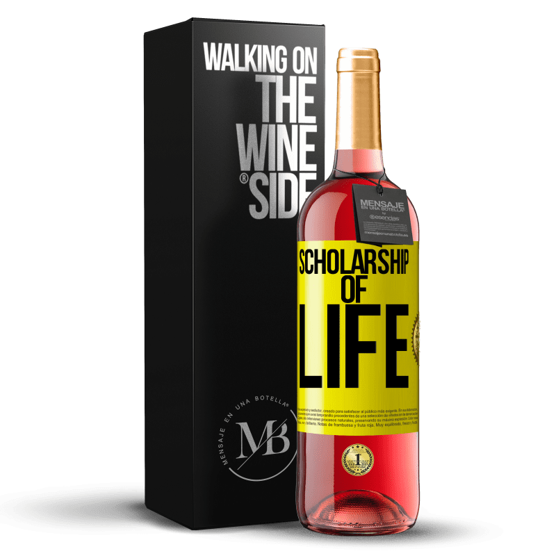 29,95 € Free Shipping | Rosé Wine ROSÉ Edition Scholarship of life Yellow Label. Customizable label Young wine Harvest 2022 Tempranillo