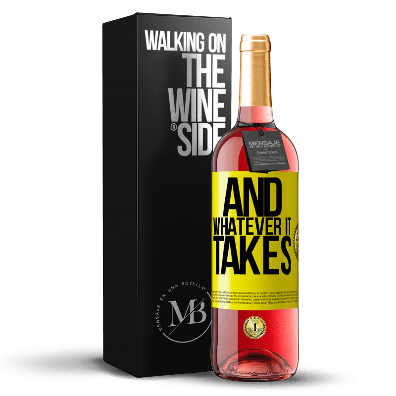 29,95 € Free Shipping | Rosé Wine ROSÉ Edition And whatever it takes Yellow Label. Customizable label Young wine Harvest 2023 Tempranillo