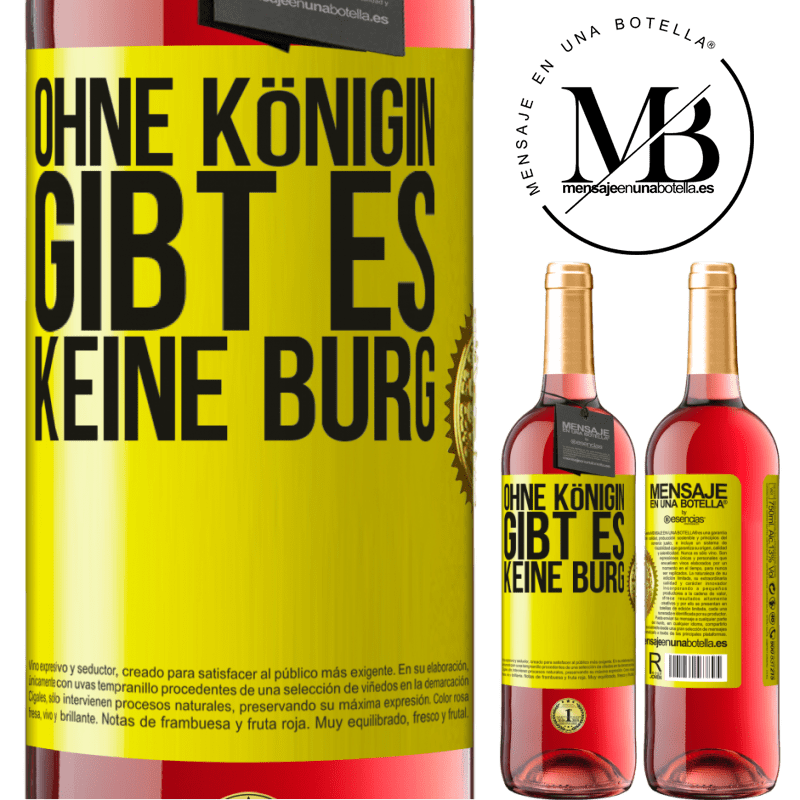 29,95 € Kostenloser Versand | Roséwein ROSÉ Ausgabe Ohne Königin gibt es keine Burg Gelbes Etikett. Anpassbares Etikett Junger Wein Ernte 2024 Tempranillo