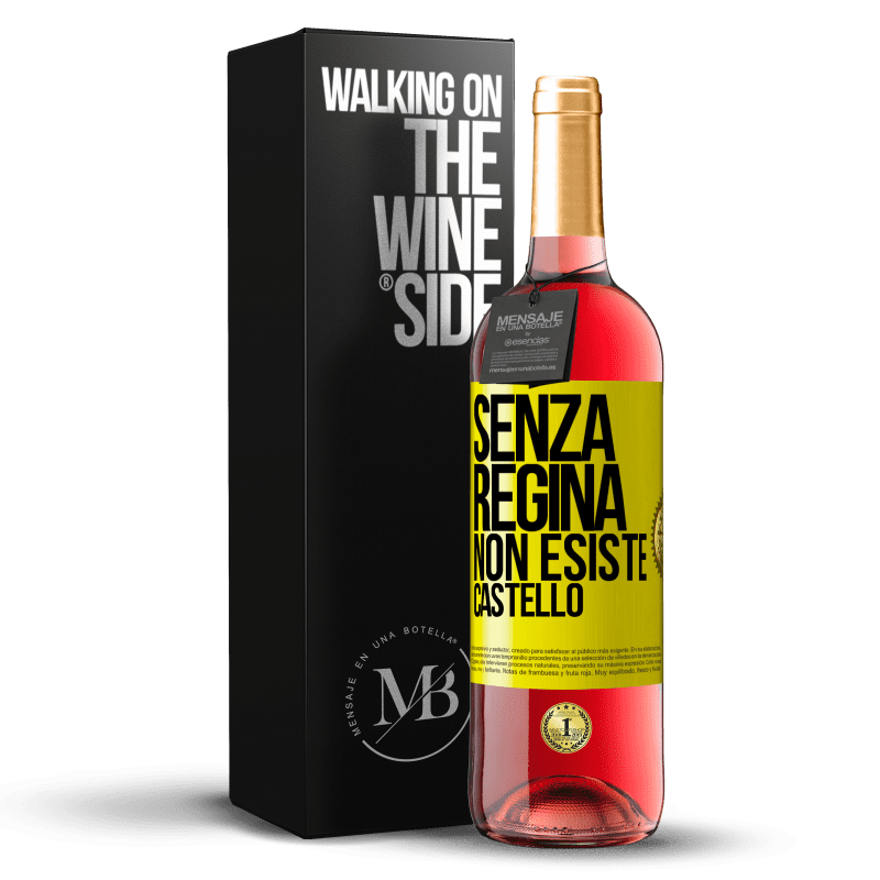 29,95 € Spedizione Gratuita | Vino rosato Edizione ROSÉ Senza regina, non esiste castello Etichetta Gialla. Etichetta personalizzabile Vino giovane Raccogliere 2024 Tempranillo