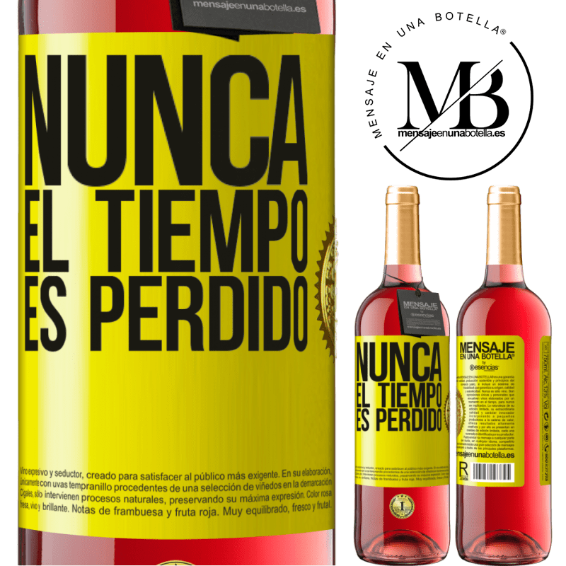 29,95 € Envío gratis | Vino Rosado Edición ROSÉ Nunca el tiempo es perdido Etiqueta Amarilla. Etiqueta personalizable Vino joven Cosecha 2023 Tempranillo