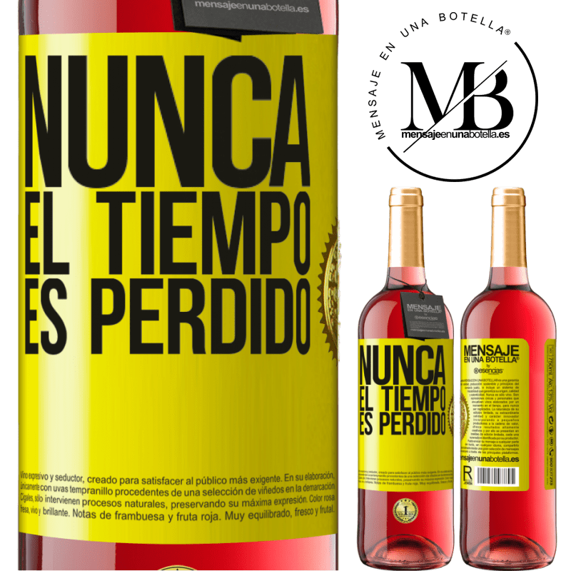 29,95 € Envío gratis | Vino Rosado Edición ROSÉ Nunca el tiempo es perdido Etiqueta Amarilla. Etiqueta personalizable Vino joven Cosecha 2025 Tempranillo