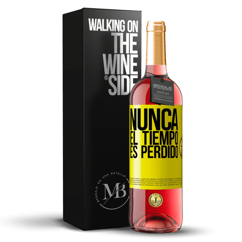 29,95 € Envío gratis | Vino Rosado Edición ROSÉ Nunca el tiempo es perdido Etiqueta Amarilla. Etiqueta personalizable Vino joven Cosecha 2024 Tempranillo