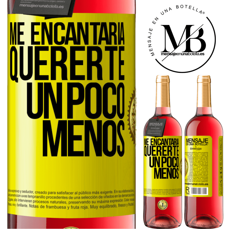 29,95 € Envío gratis | Vino Rosado Edición ROSÉ Me encantaría quererte un poco menos Etiqueta Amarilla. Etiqueta personalizable Vino joven Cosecha 2025 Tempranillo