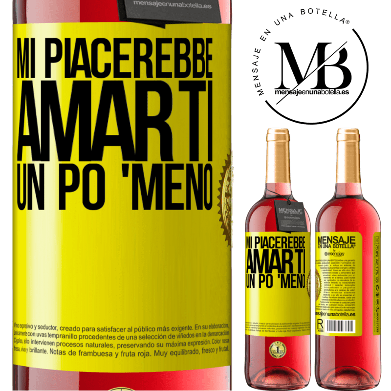 29,95 € Spedizione Gratuita | Vino rosato Edizione ROSÉ Mi piacerebbe amarti un po 'meno Etichetta Gialla. Etichetta personalizzabile Vino giovane Raccogliere 2023 Tempranillo