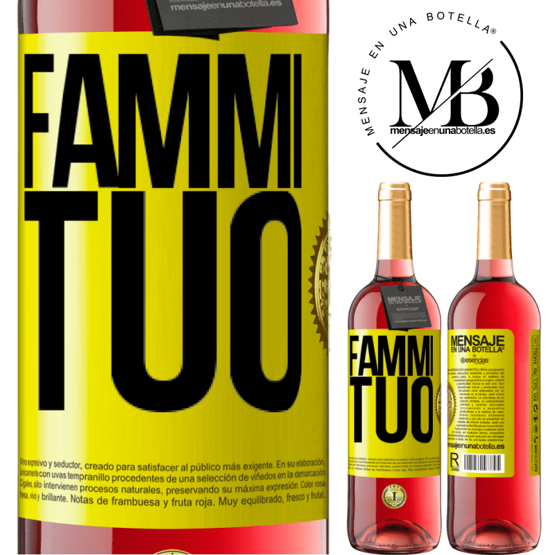 29,95 € Spedizione Gratuita | Vino rosato Edizione ROSÉ Fammi tuo Etichetta Gialla. Etichetta personalizzabile Vino giovane Raccogliere 2024 Tempranillo