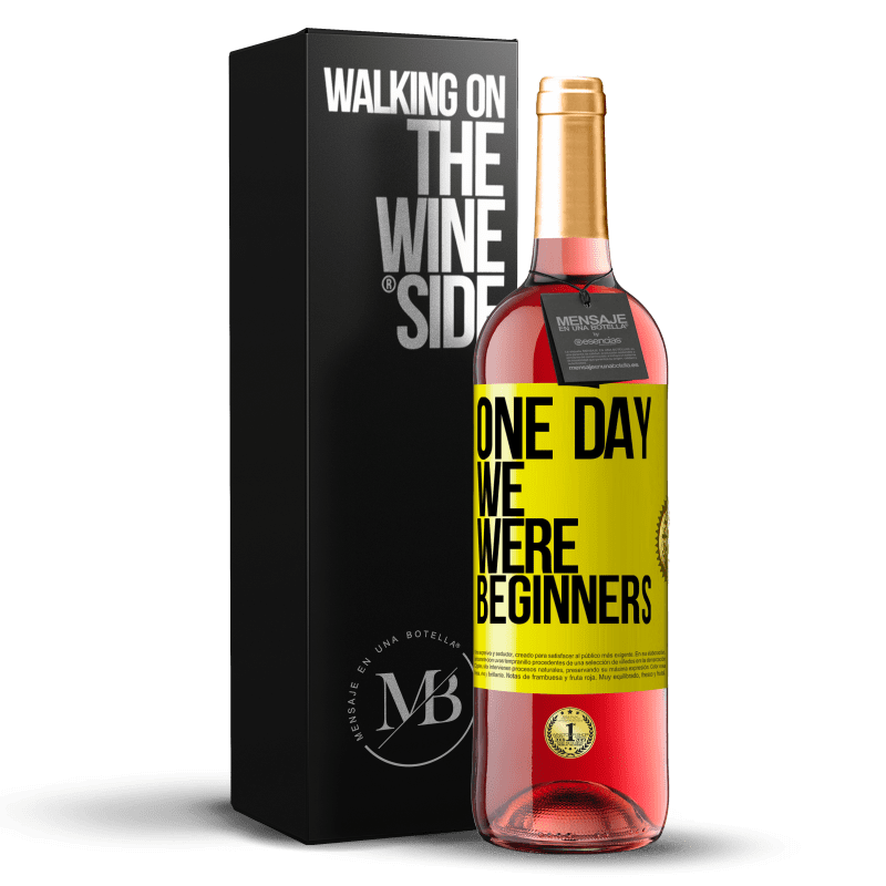 29,95 € Free Shipping | Rosé Wine ROSÉ Edition One day we were beginners Yellow Label. Customizable label Young wine Harvest 2022 Tempranillo