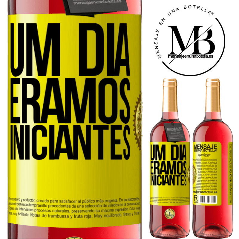29,95 € Envio grátis | Vinho rosé Edição ROSÉ Um dia éramos iniciantes Etiqueta Amarela. Etiqueta personalizável Vinho jovem Colheita 2024 Tempranillo
