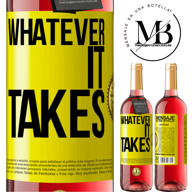 29,95 € Free Shipping | Rosé Wine ROSÉ Edition Whatever it takes Yellow Label. Customizable label Young wine Harvest 2021 Tempranillo