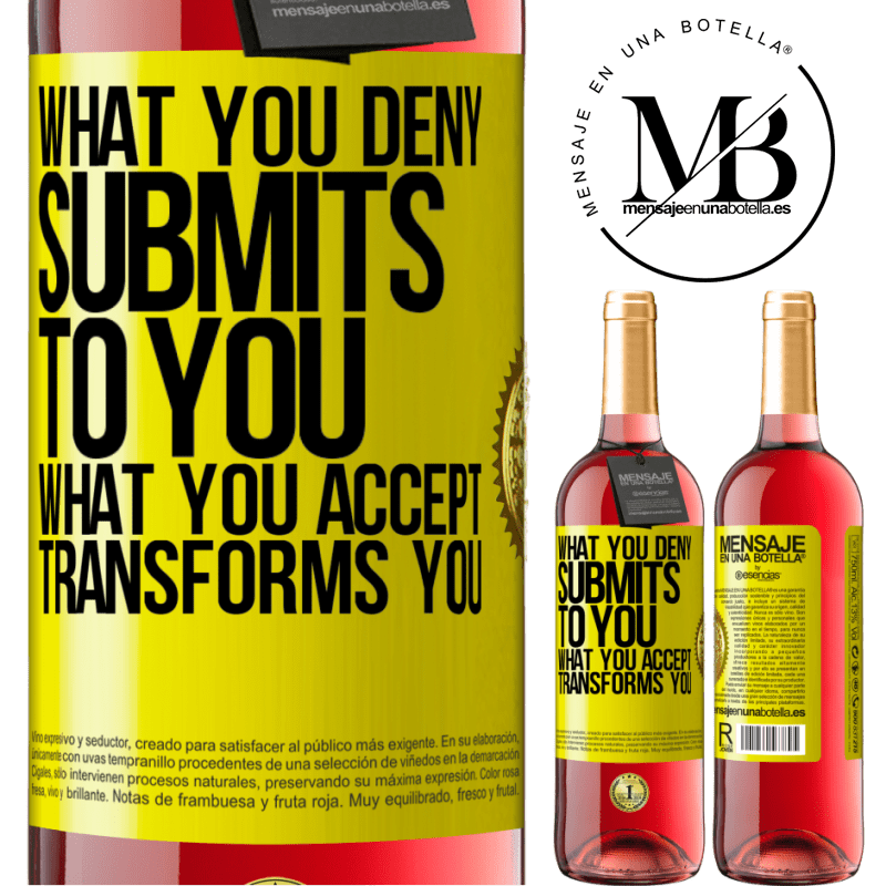 24,95 € Free Shipping | Rosé Wine ROSÉ Edition What you deny submits to you. What you accept transforms you Yellow Label. Customizable label Young wine Harvest 2021 Tempranillo