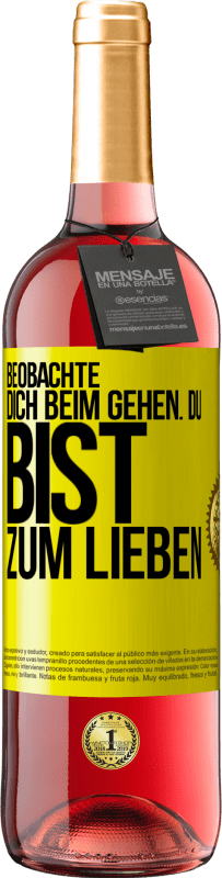 29,95 € Kostenloser Versand | Roséwein ROSÉ Ausgabe Beobachte dich beim Gehen. Du bist zum Lieben Gelbes Etikett. Anpassbares Etikett Junger Wein Ernte 2024 Tempranillo