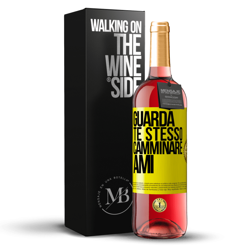 29,95 € Spedizione Gratuita | Vino rosato Edizione ROSÉ Guarda te stesso camminare. Ami Etichetta Gialla. Etichetta personalizzabile Vino giovane Raccogliere 2024 Tempranillo