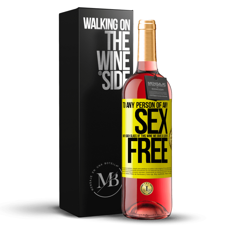 29,95 € Free Shipping | Rosé Wine ROSÉ Edition To any person of any SEX with each glass of this wine we give a lid for FREE Yellow Label. Customizable label Young wine Harvest 2023 Tempranillo